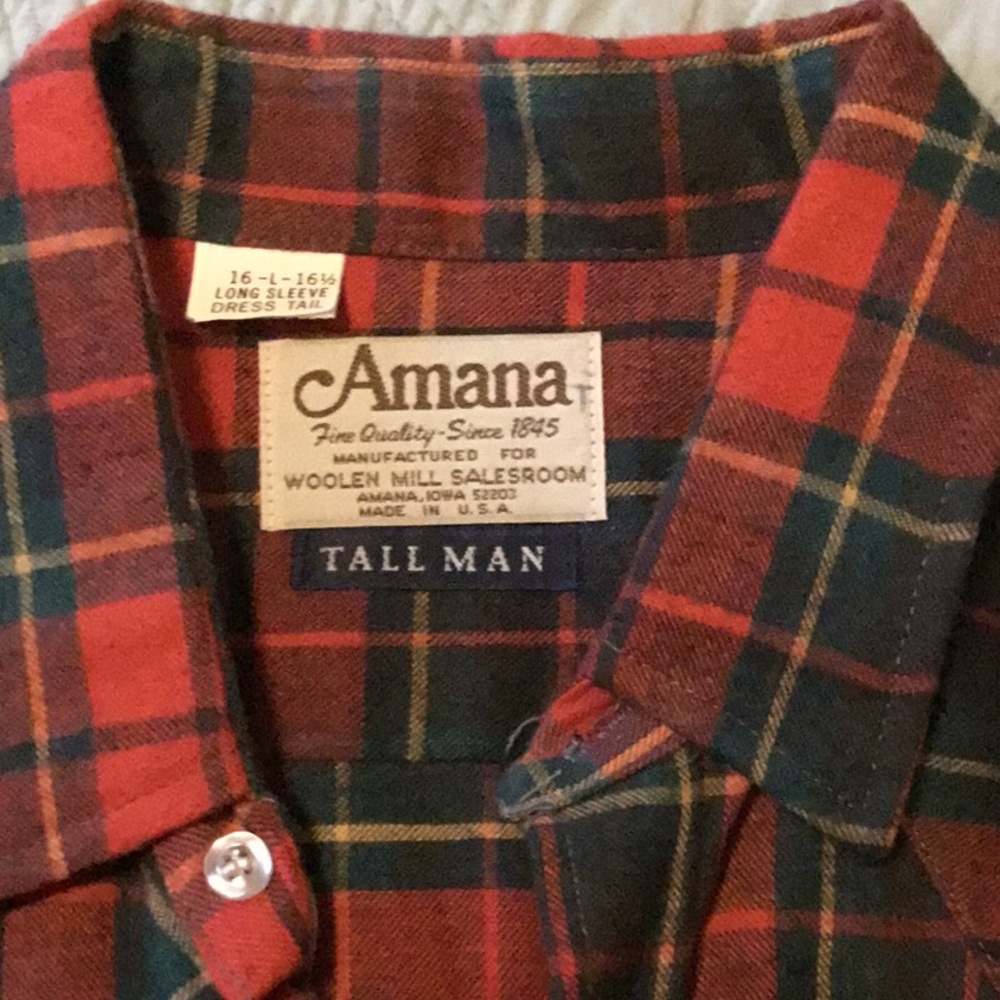 Vintage Amana men’s flannel shirt, new w/o tags, size 16/16 1/2 Tall - Picture 3 of 9